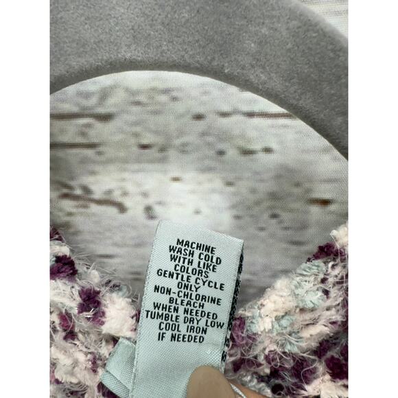 Catherines Women's Knit Purple Pink Open Front Fuzzy Cardigan Size 5X - Picture 10 of 13